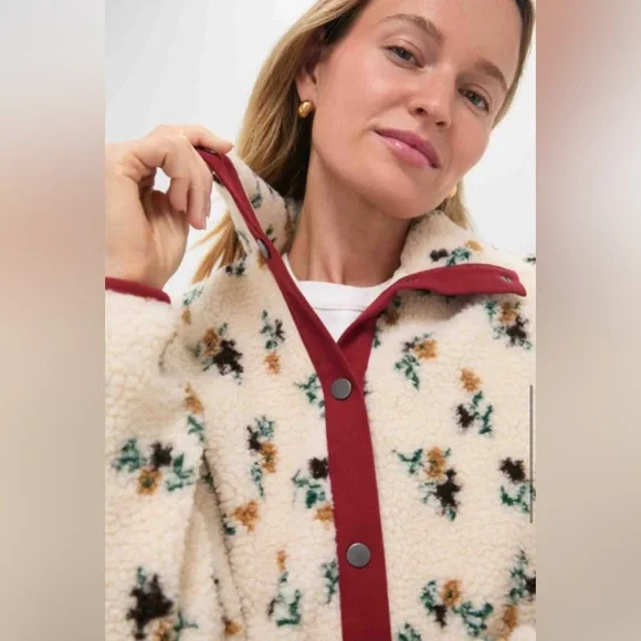 Saylor Tuckernuck Aliza Floral Sherpa Jacket Small - Picture 6 of 11